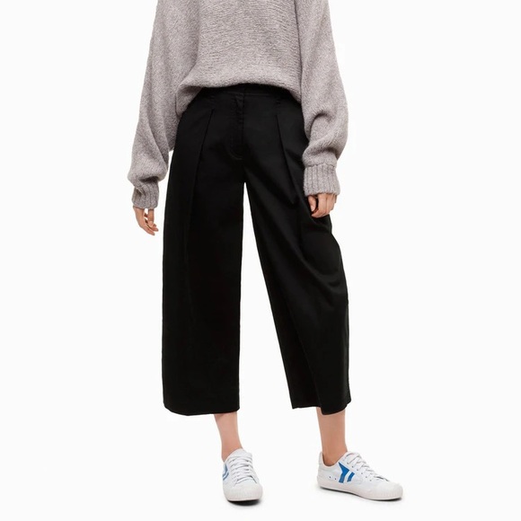 ARITZIA The Group Babaton Beecroft pleated wide leg pants size 2 black - Picture 1 of 15